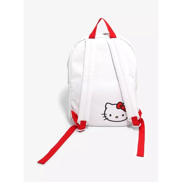 Sanrio Hello Kitty Bow Face White Faux Leather Mini Backpack Purse Bag main image 6